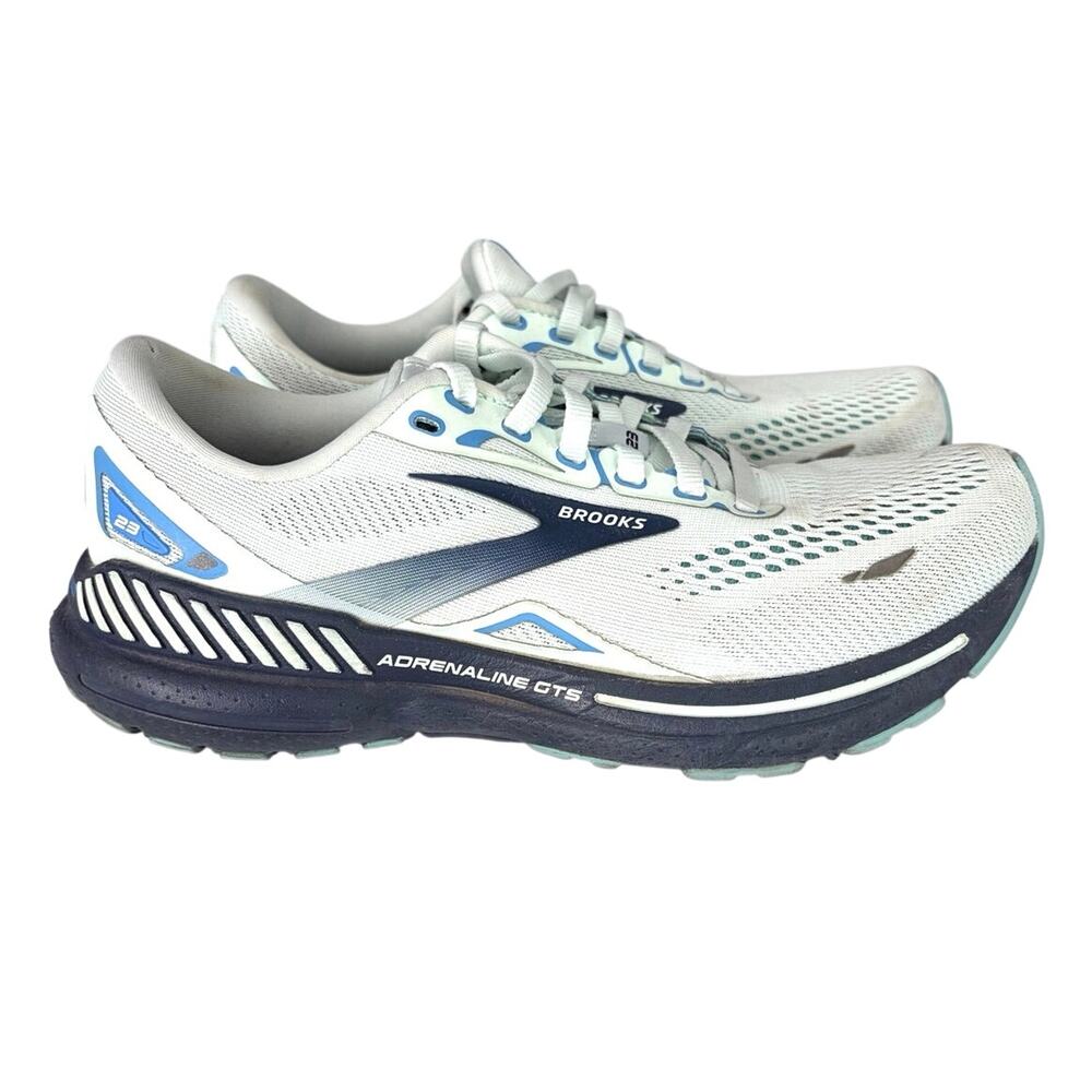 Brooks Adrenaline GTS 23 running shoes W sz 8 blue glass athletic training gym